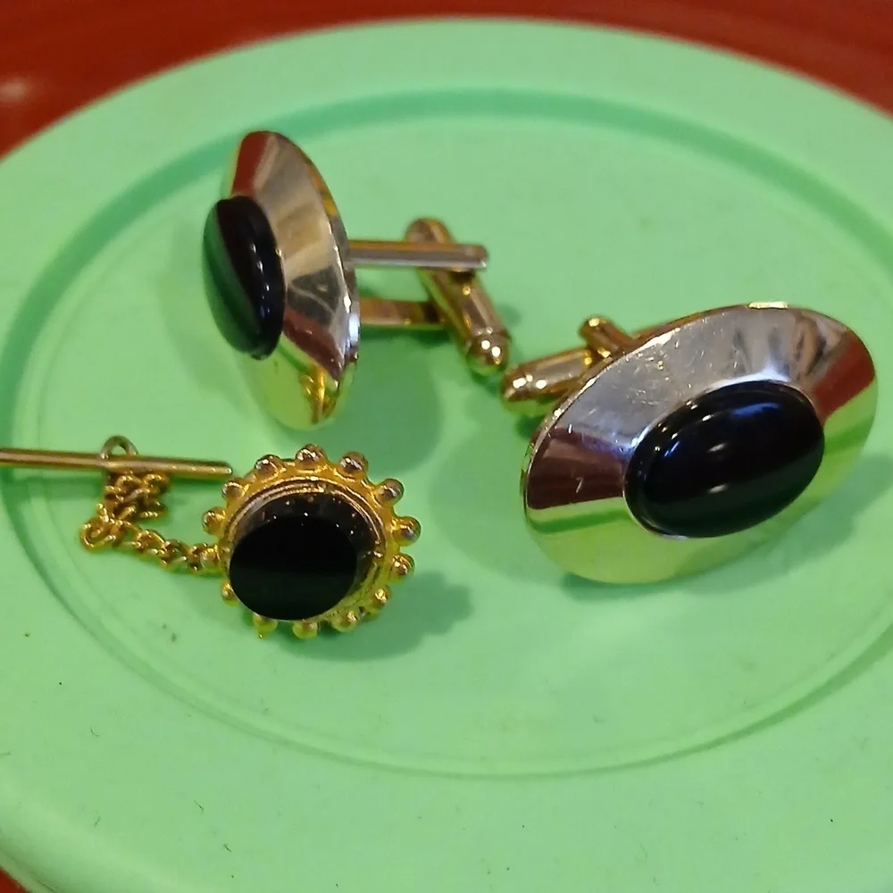 Gold and Black Cufflinks